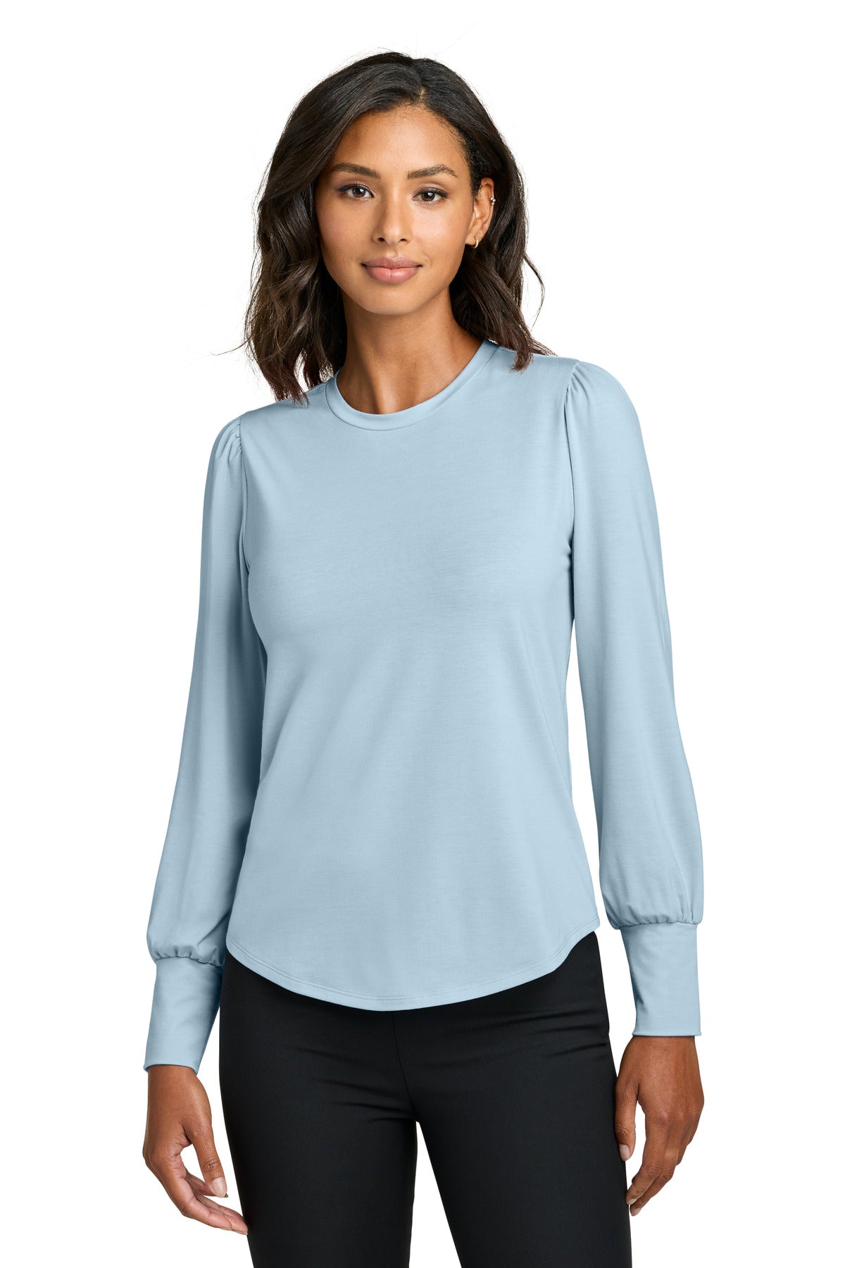 mercer+mettle ®  women's stretch jersey long sleeve blouson top mm1019
