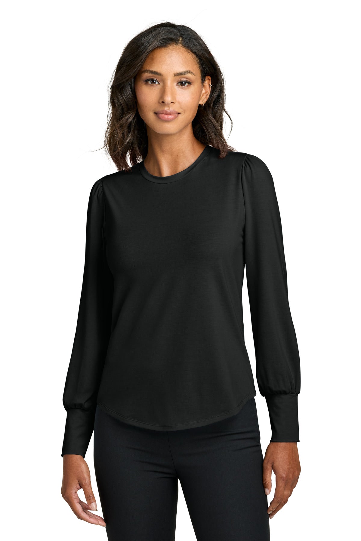 mercer+mettle ®  women's stretch jersey long sleeve blouson top mm1019