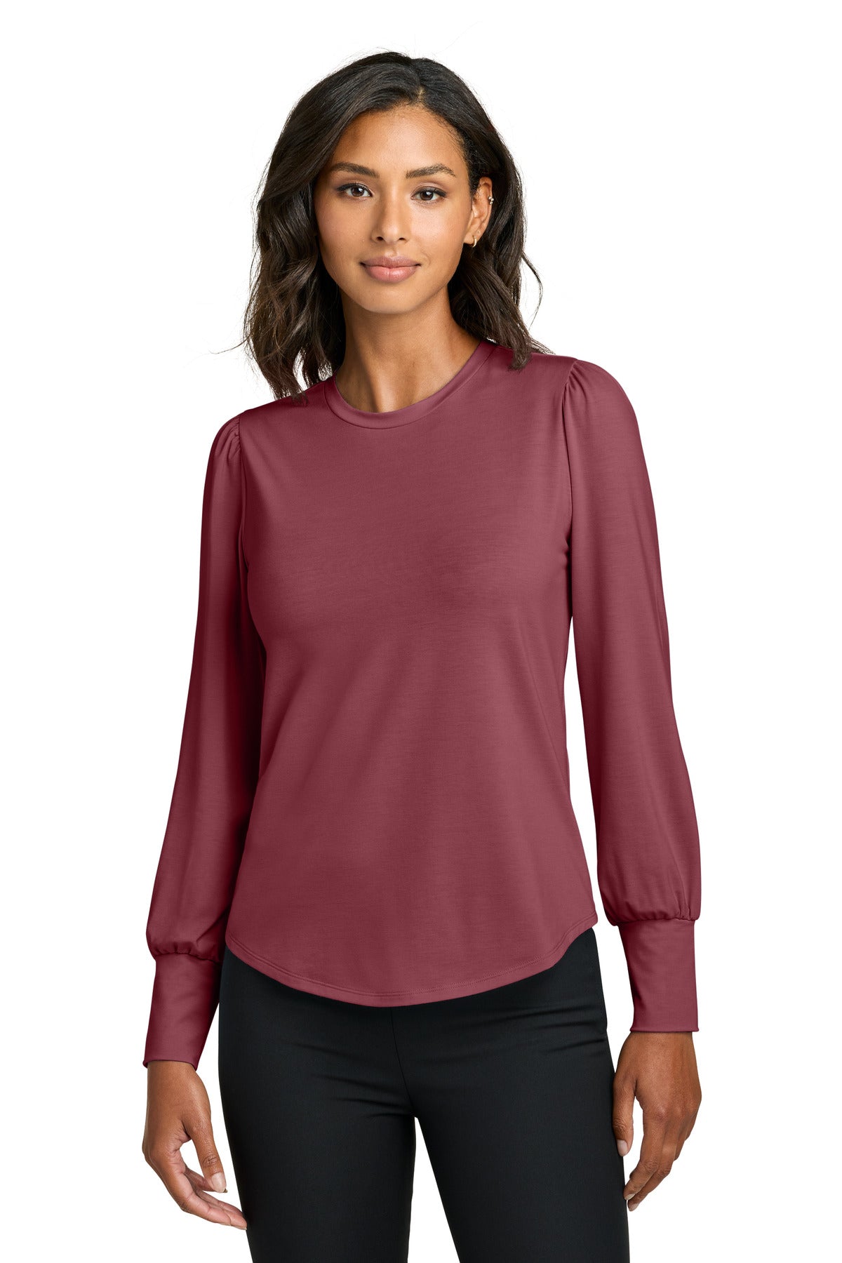 mercer+mettle ®  women's stretch jersey long sleeve blouson top mm1019