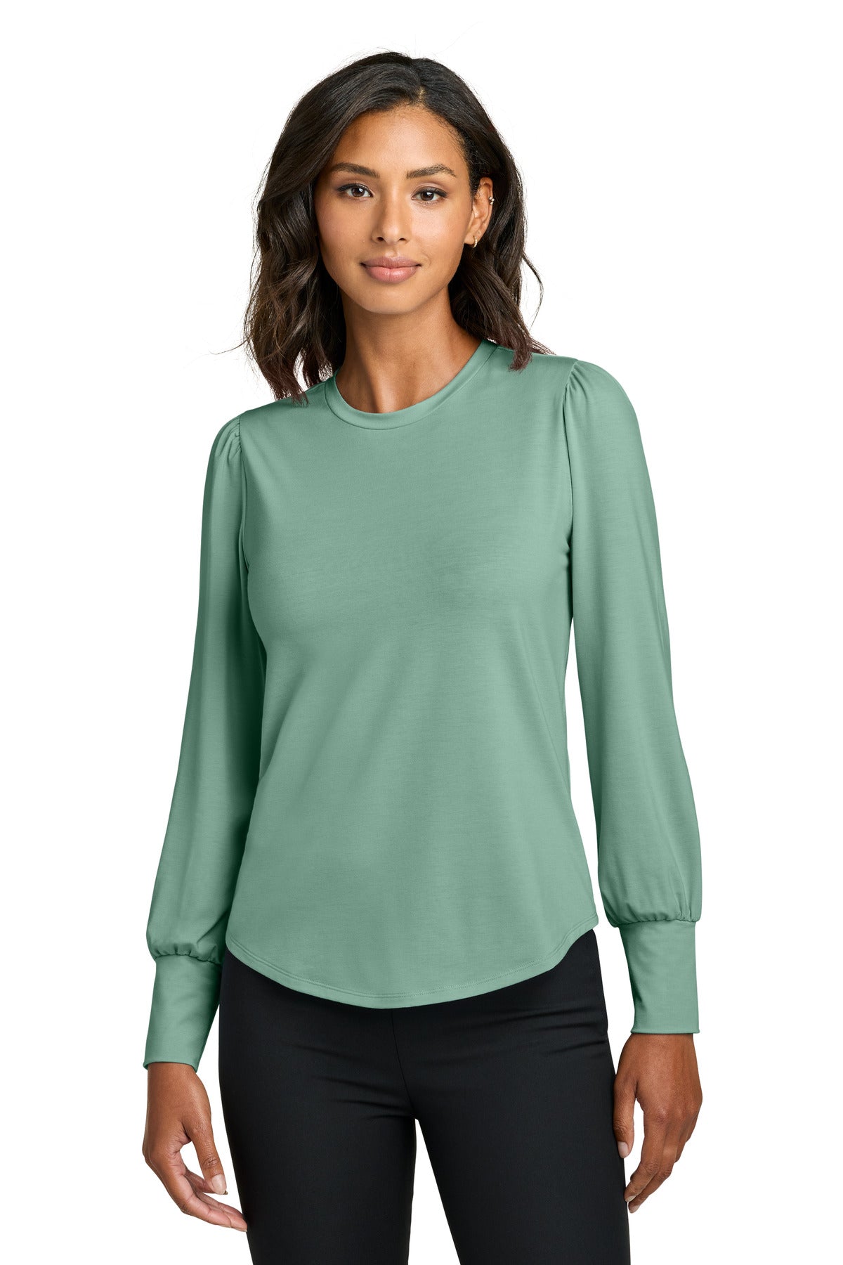 mercer+mettle ®  women's stretch jersey long sleeve blouson top mm1019