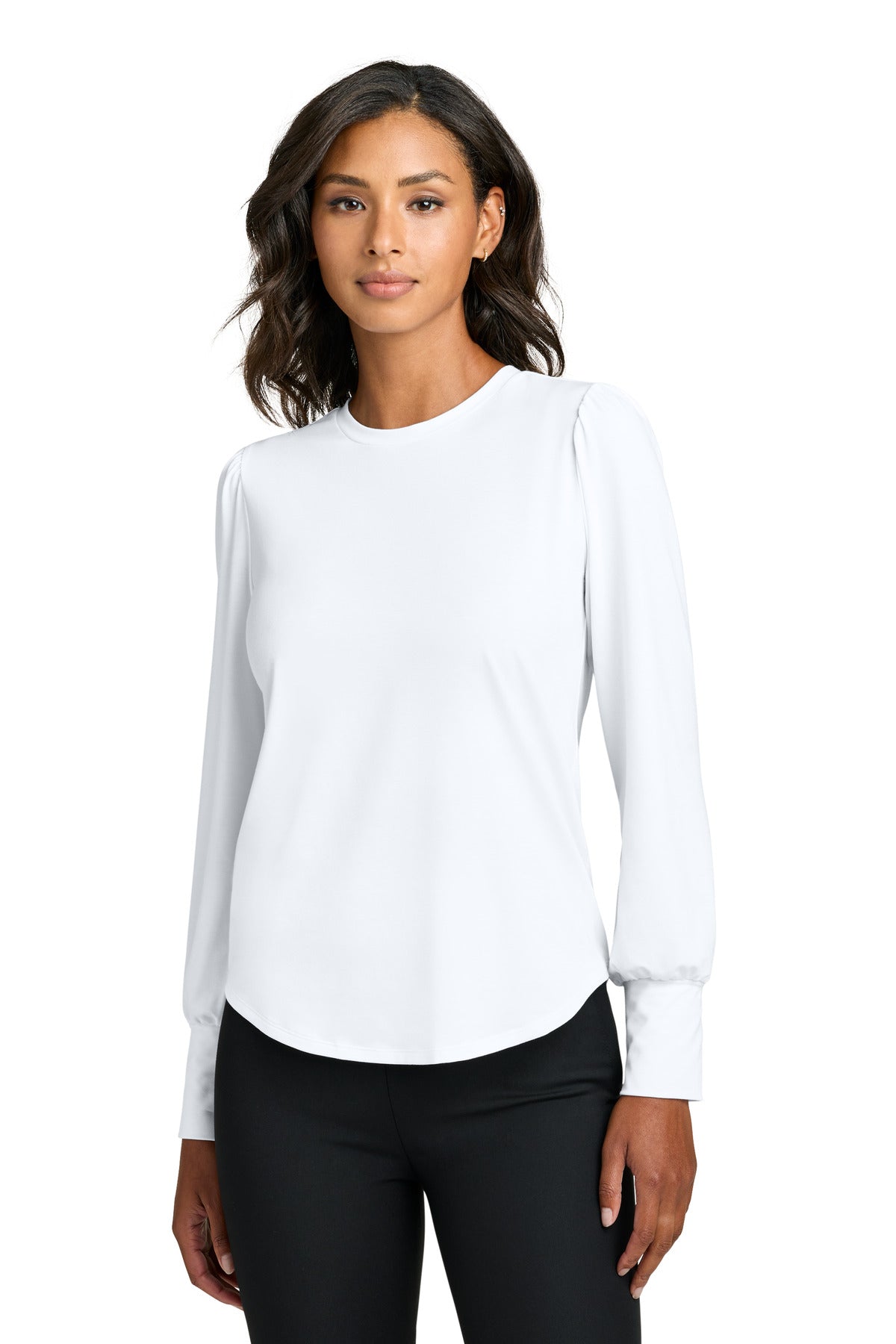 mercer+mettle ®  women's stretch jersey long sleeve blouson top mm1019