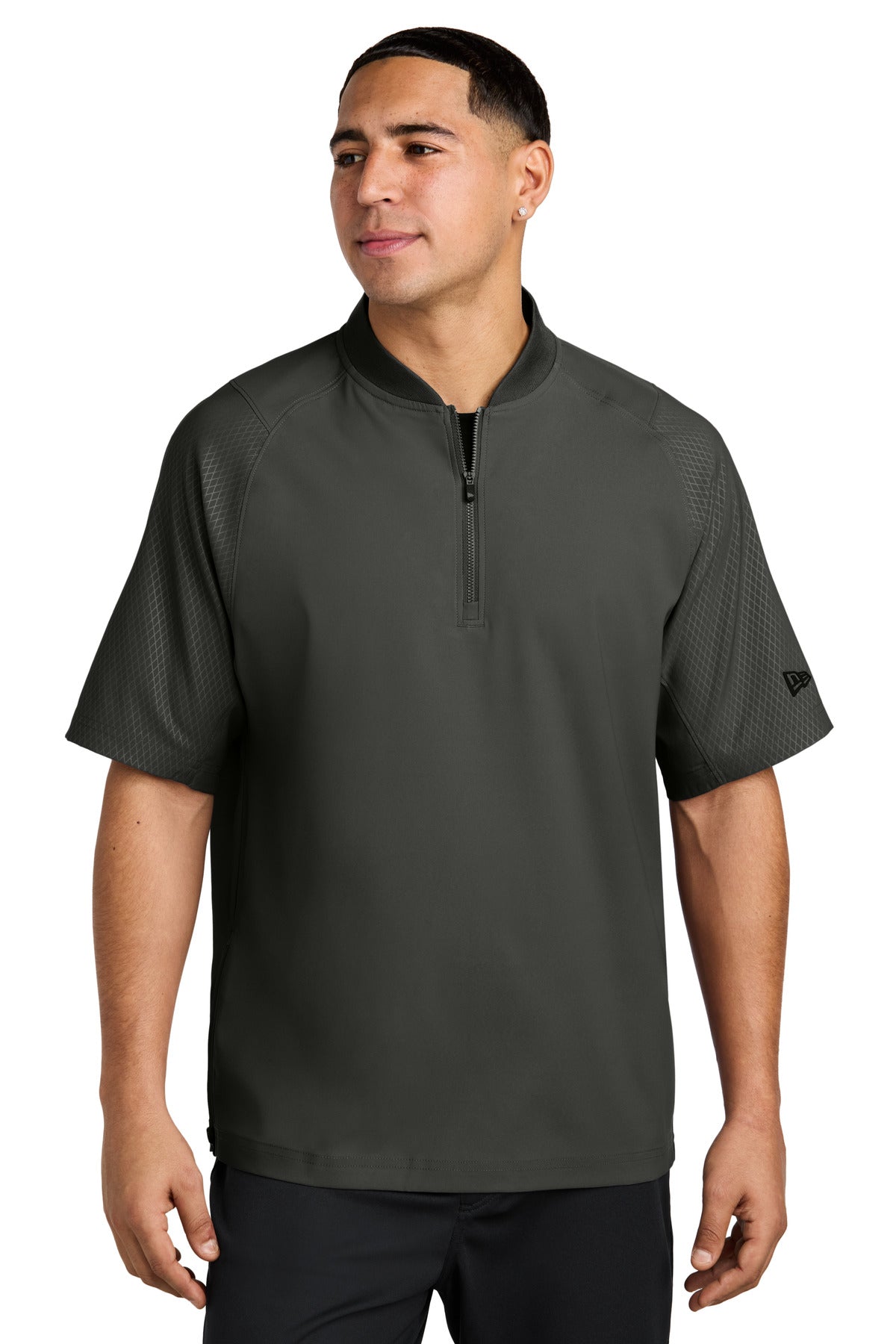 new era  ®  cage short sleeve 1/4-zip jacket. nea600