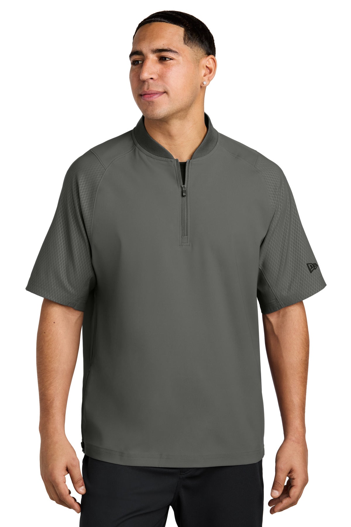 new era  ®  cage short sleeve 1/4-zip jacket. nea600