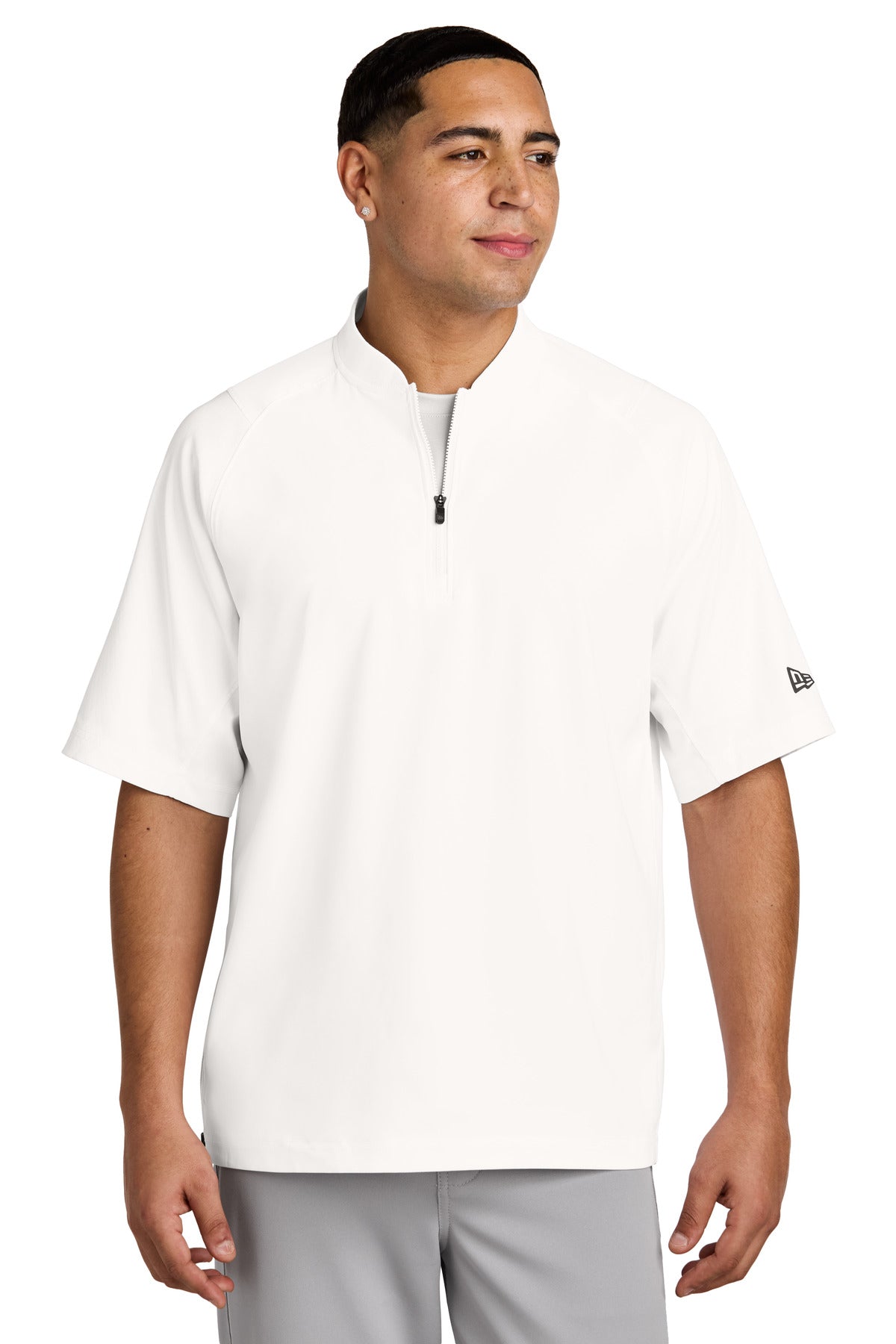 new era  ®  cage short sleeve 1/4-zip jacket. nea600