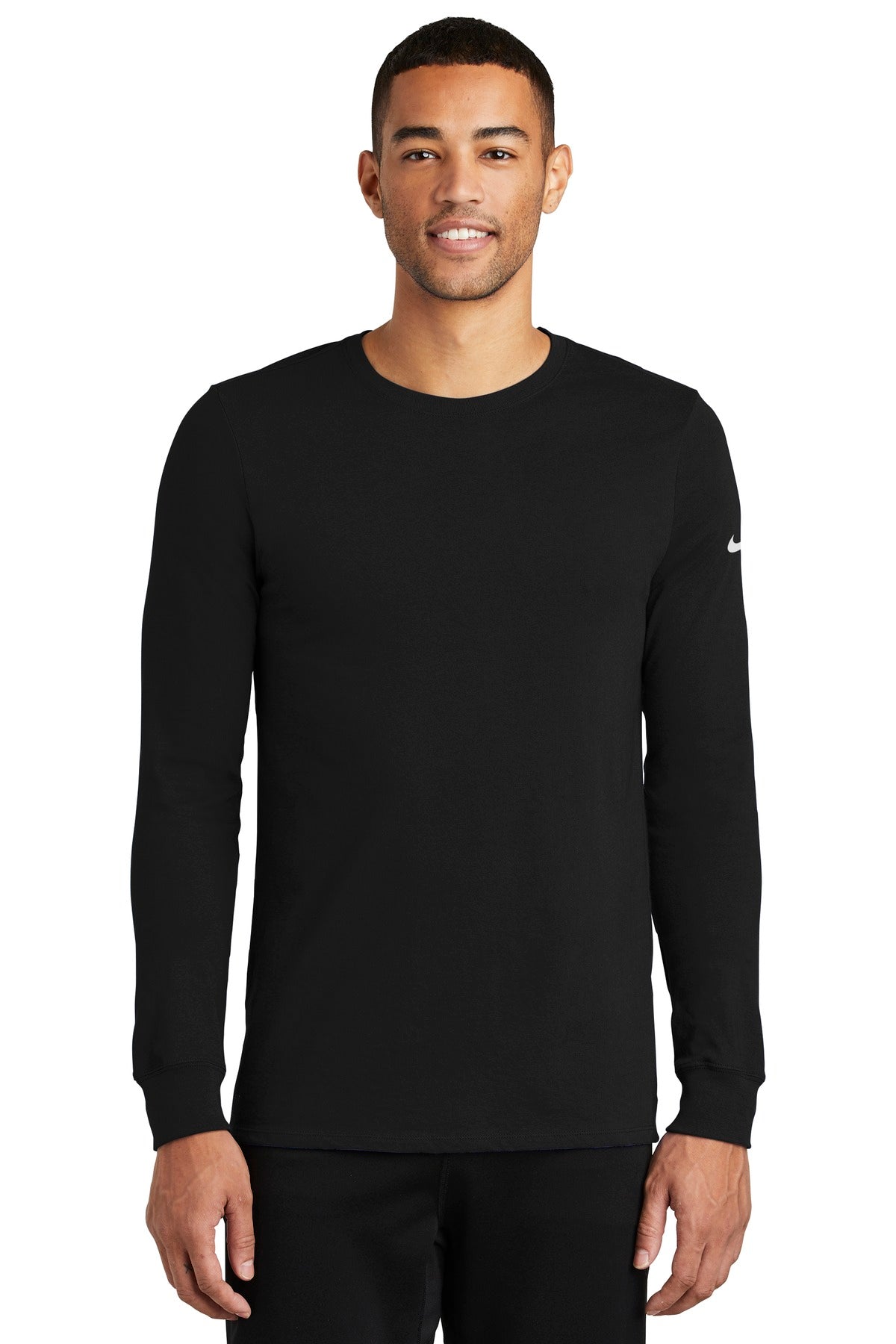 nike dri-fit cotton/poly long sleeve tee. nkbq5230