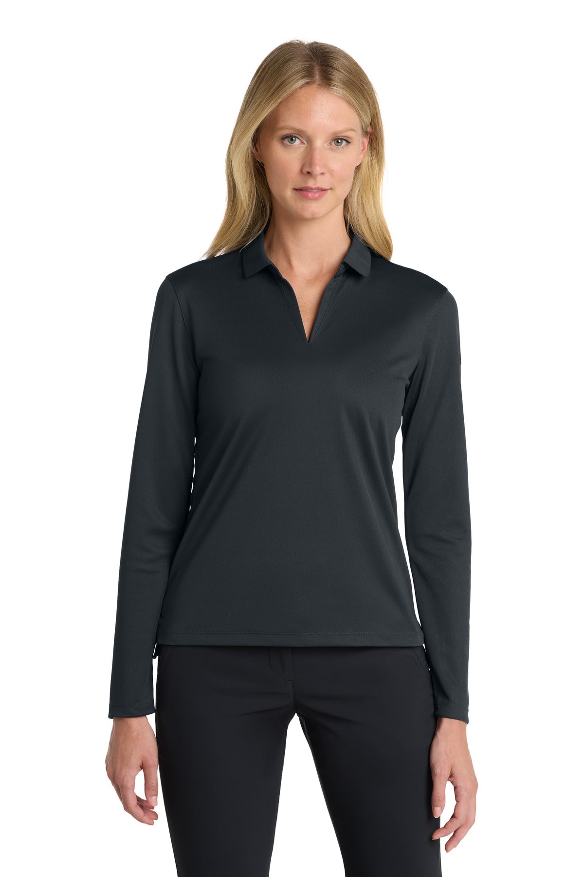 nike women's dri-fit micro pique 2.0 long sleeve polo nkdc2105