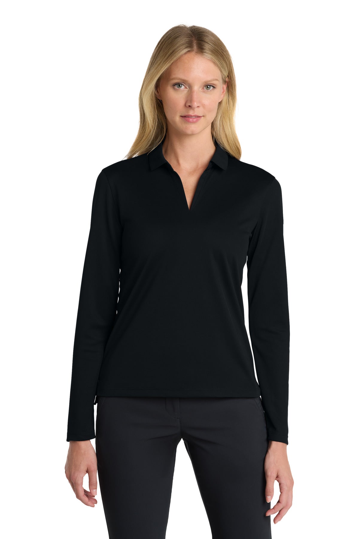 nike women's dri-fit micro pique 2.0 long sleeve polo nkdc2105