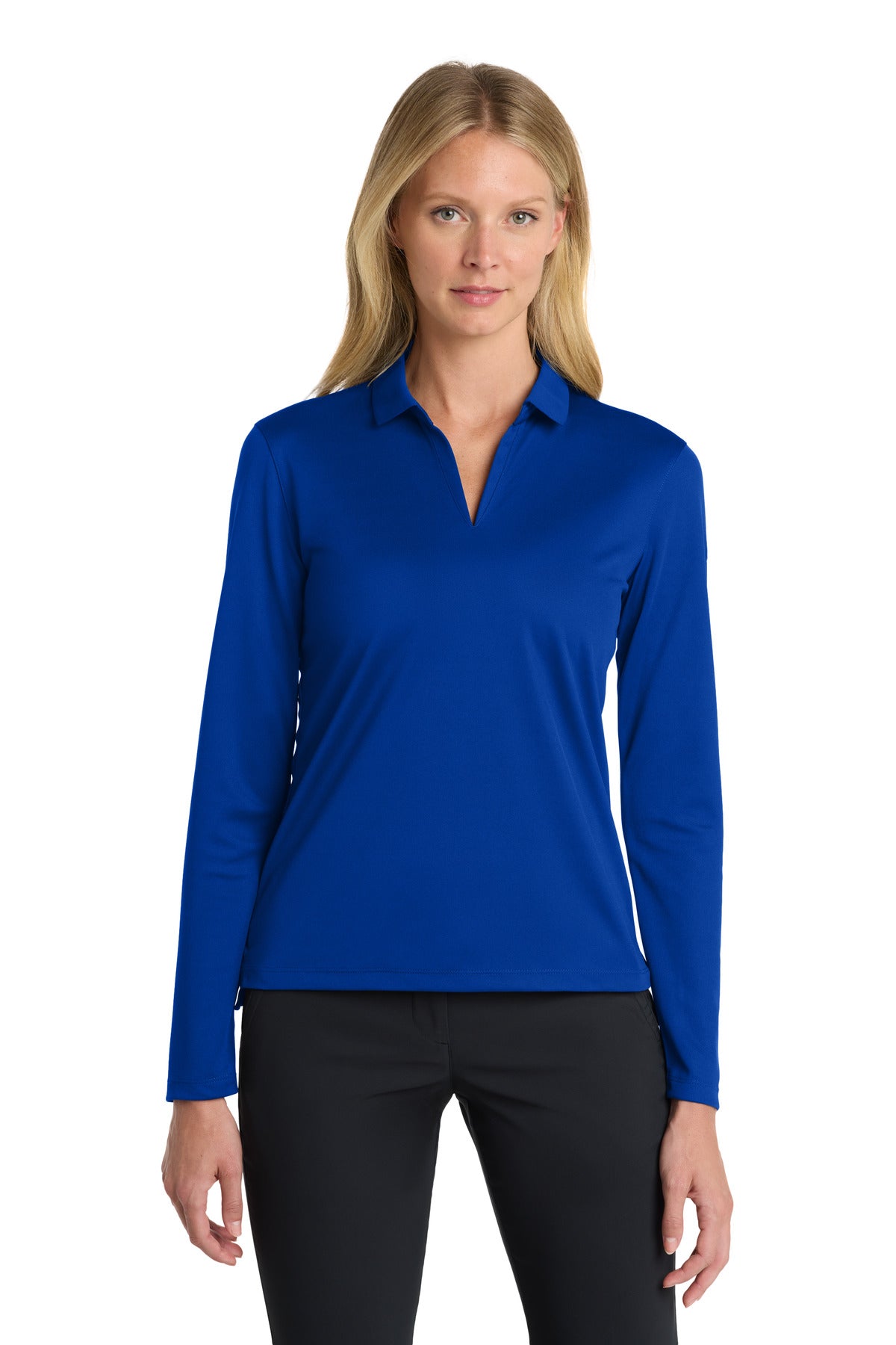 nike women's dri-fit micro pique 2.0 long sleeve polo nkdc2105
