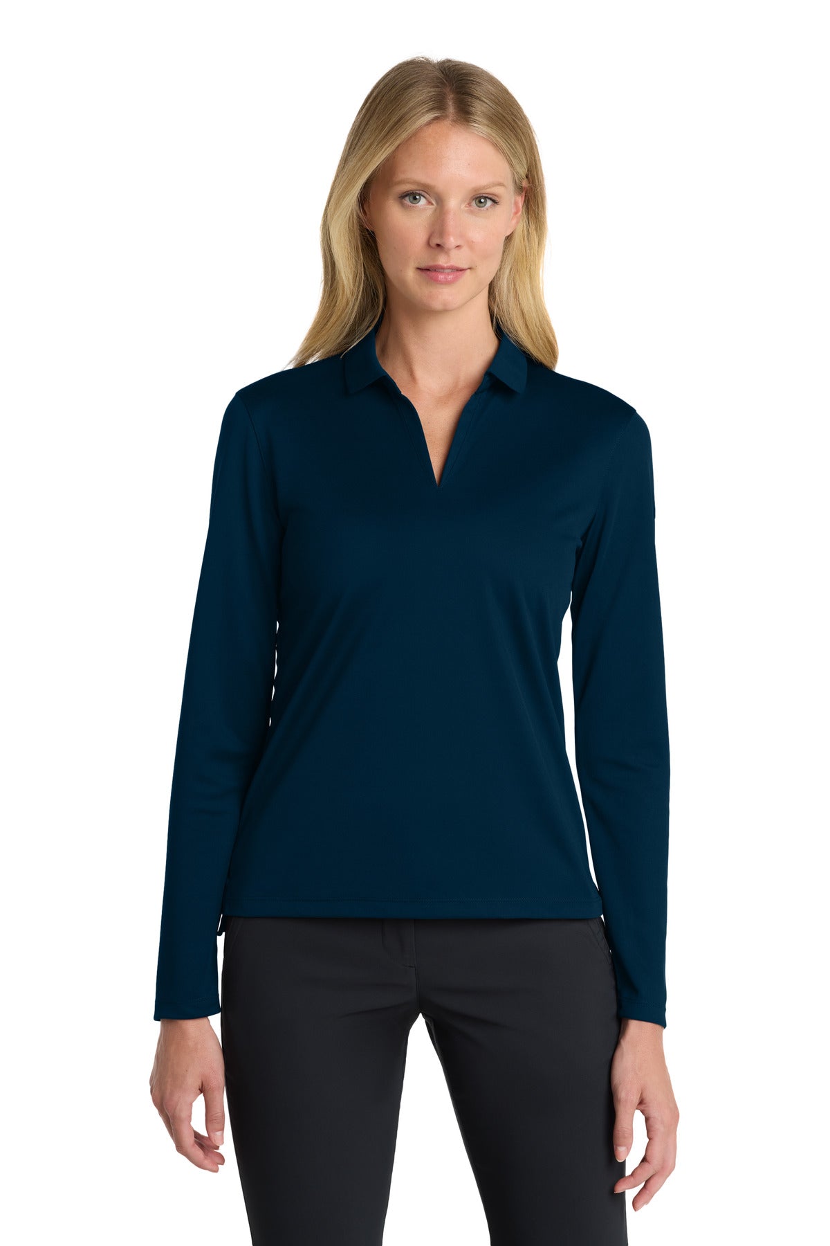 nike women's dri-fit micro pique 2.0 long sleeve polo nkdc2105