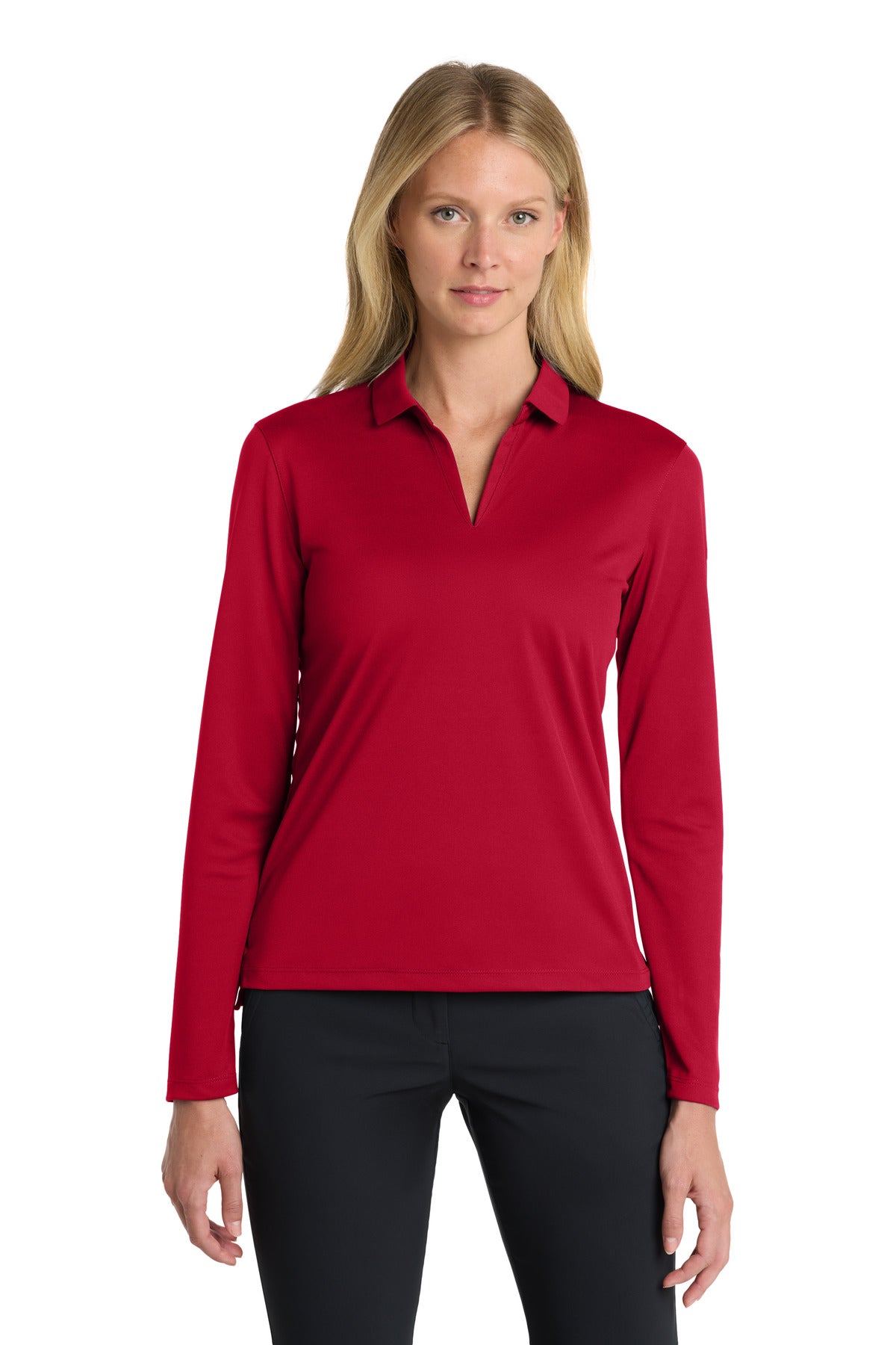 nike women's dri-fit micro pique 2.0 long sleeve polo nkdc2105