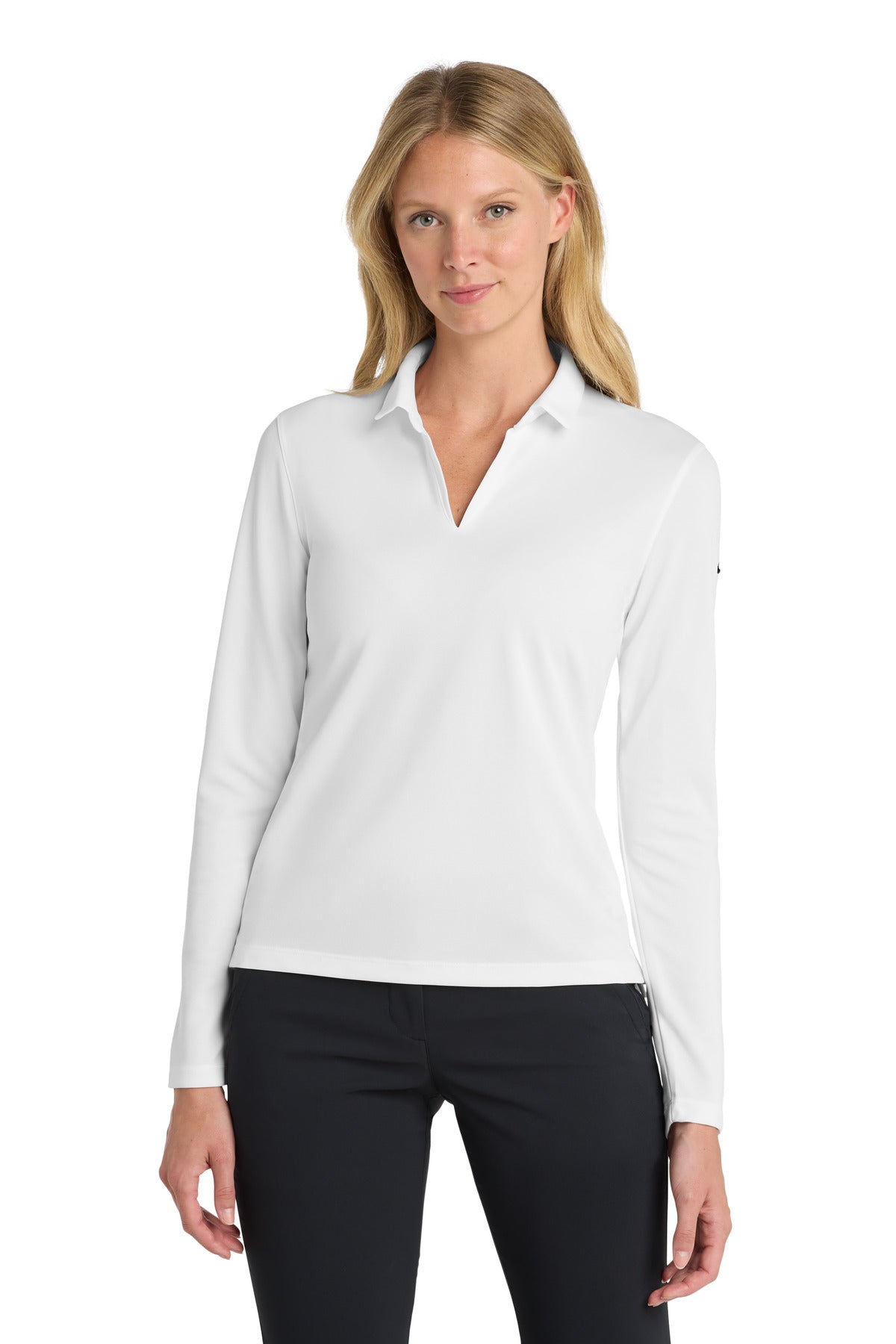 nike women's dri-fit micro pique 2.0 long sleeve polo nkdc2105
