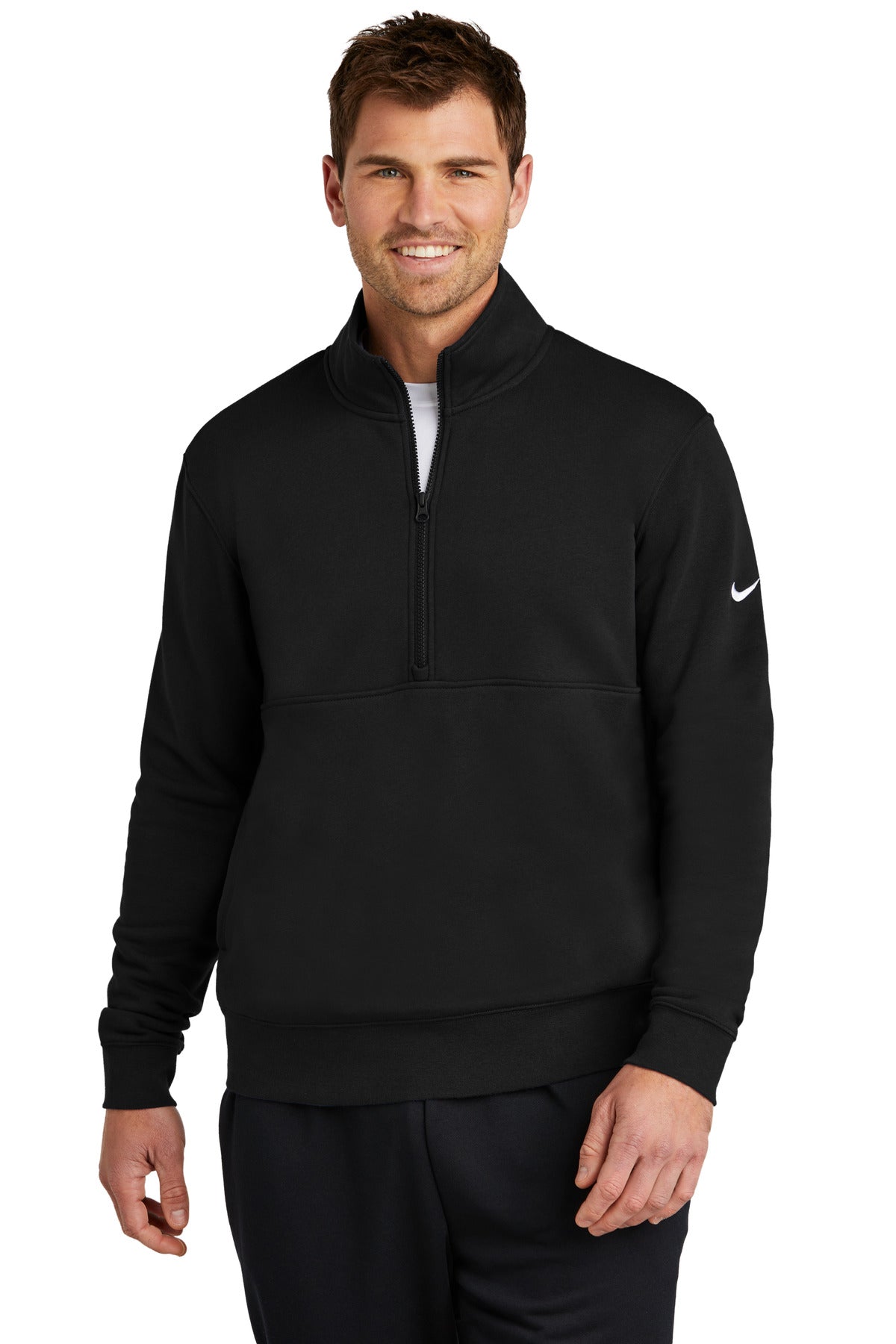nike club fleece sleeve swoosh 1/2-zip nkdx6718