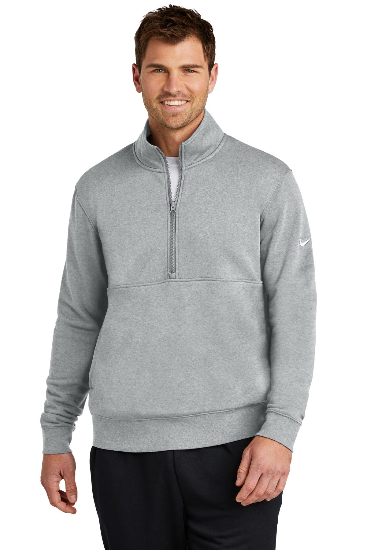 nike club fleece sleeve swoosh 1/2-zip nkdx6718