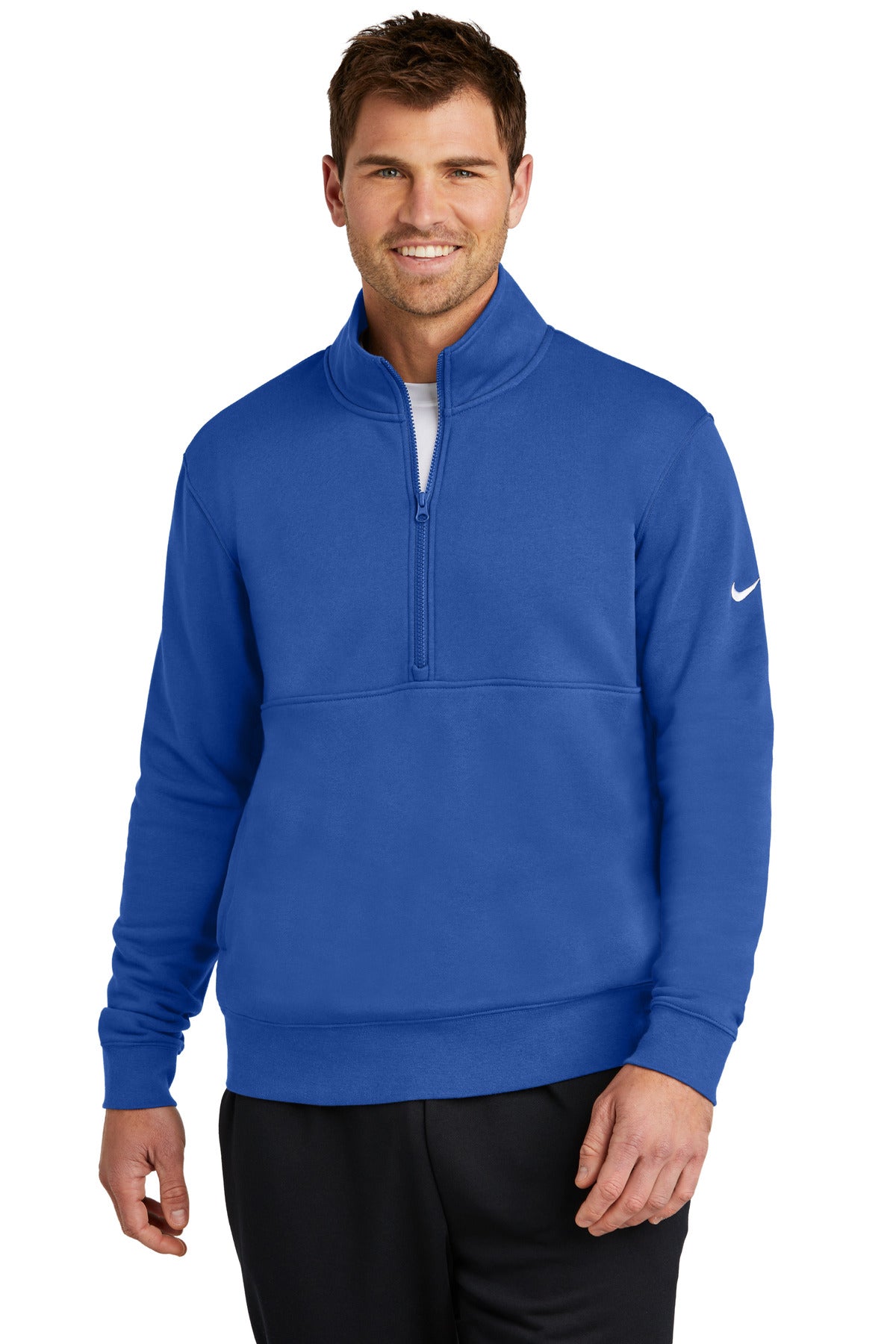 nike club fleece sleeve swoosh 1/2-zip nkdx6718