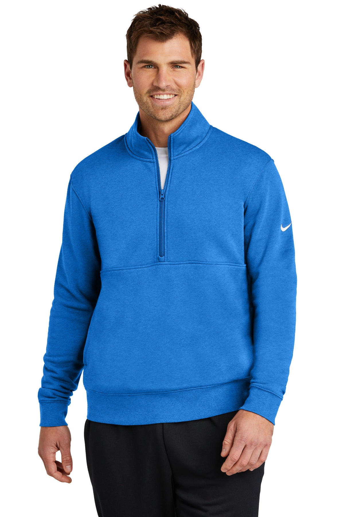 nike club fleece sleeve swoosh 1/2-zip nkdx6718
