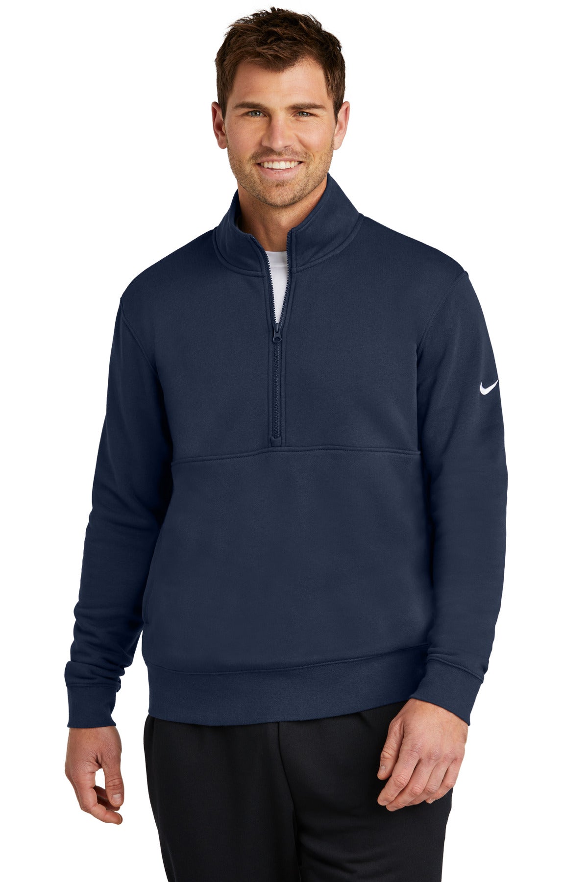 nike club fleece sleeve swoosh 1/2-zip nkdx6718
