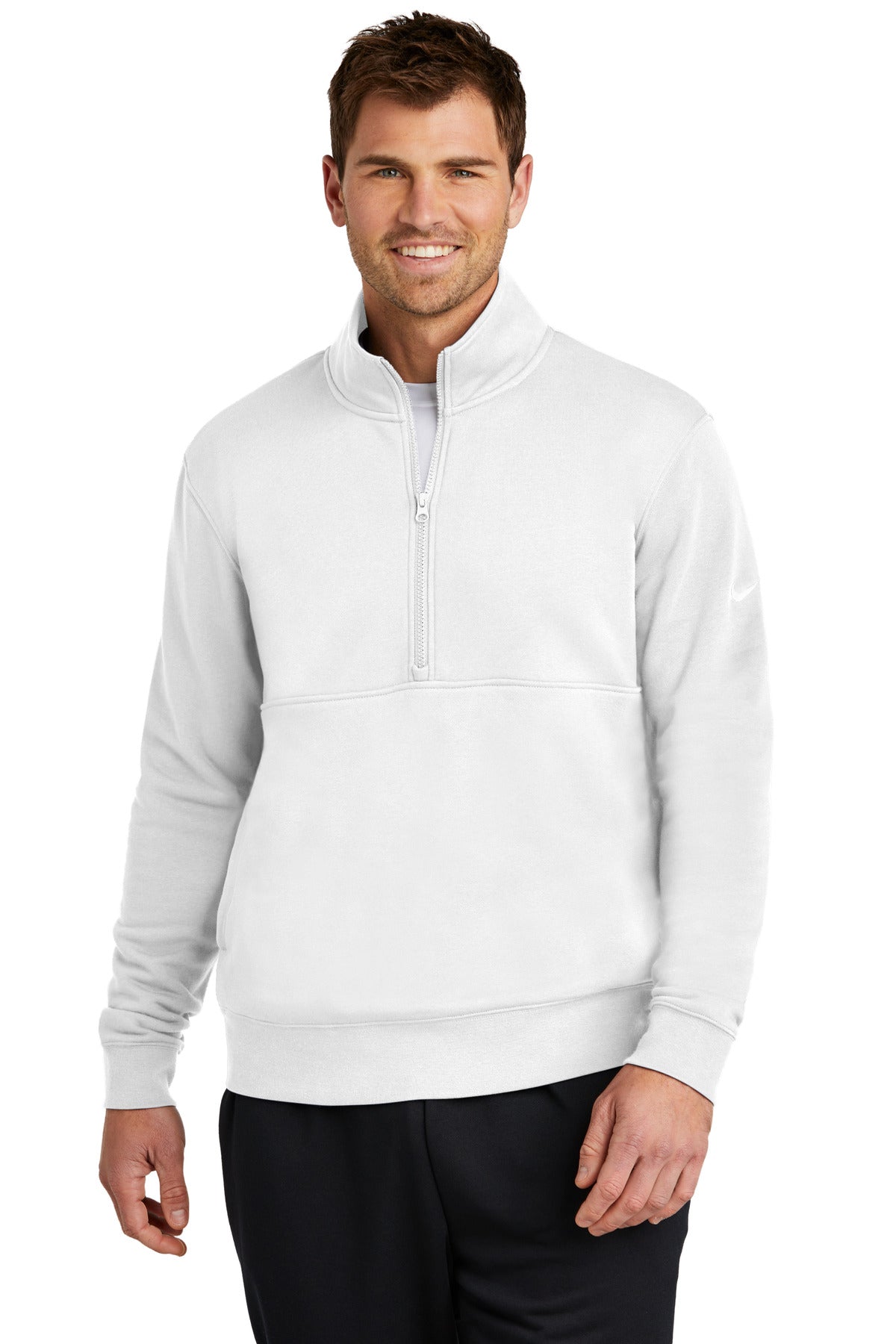 nike club fleece sleeve swoosh 1/2-zip nkdx6718