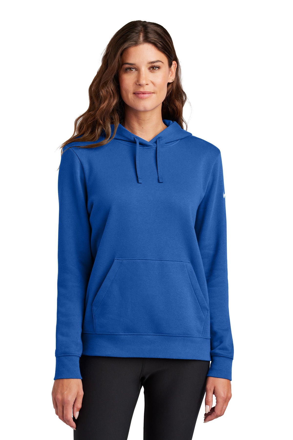nike women's club fleece sleeve swoosh pullover hoodie nkfd9889