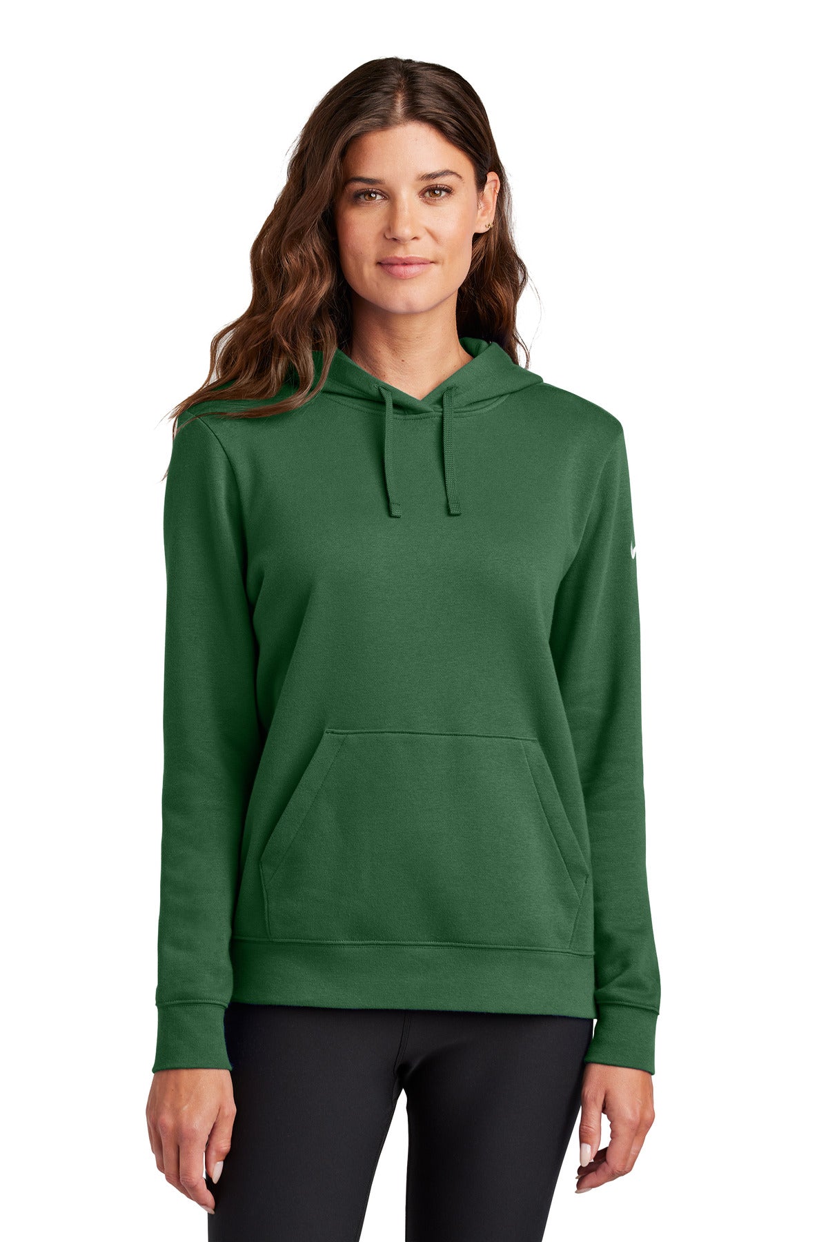 nike women's club fleece sleeve swoosh pullover hoodie nkfd9889