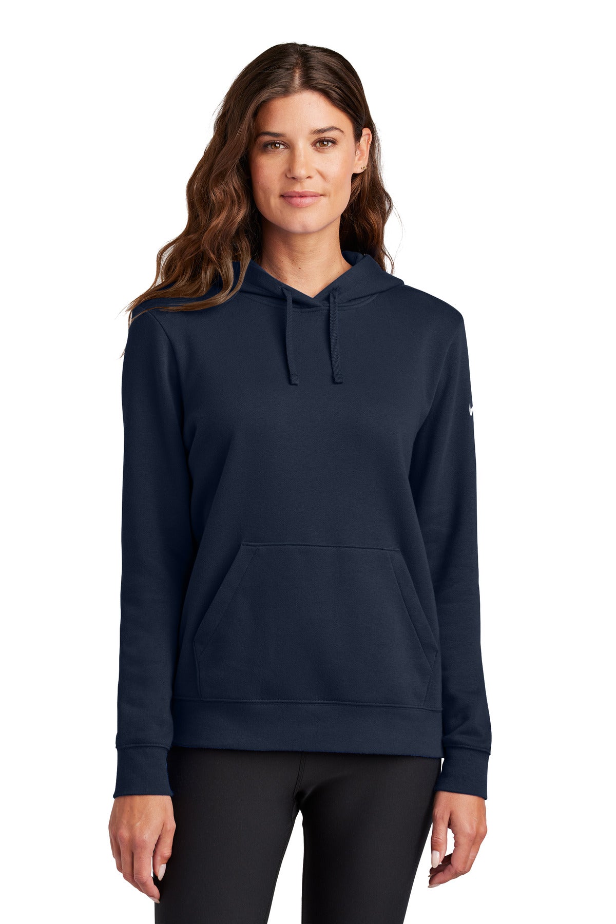 nike women's club fleece sleeve swoosh pullover hoodie nkfd9889