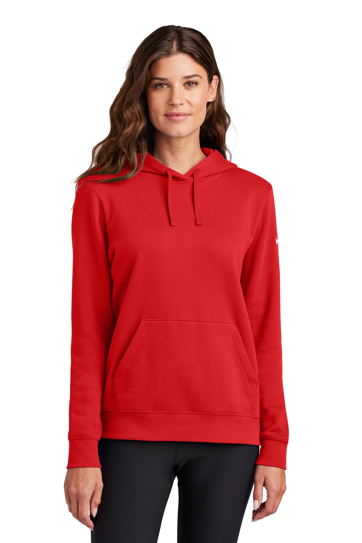 nike women's club fleece sleeve swoosh pullover hoodie nkfd9889