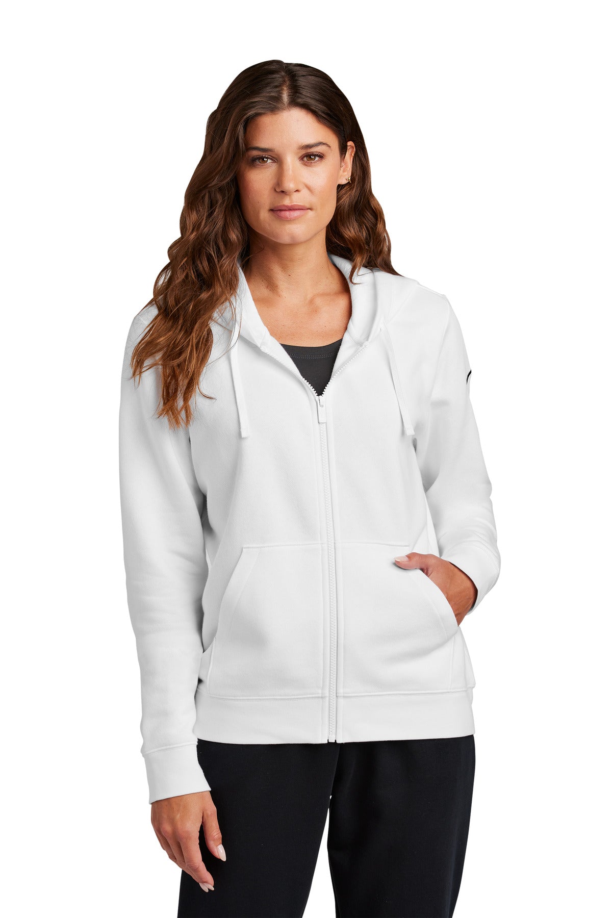 nike women's club fleece sleeve swoosh full-zip hoodie nkfd9890