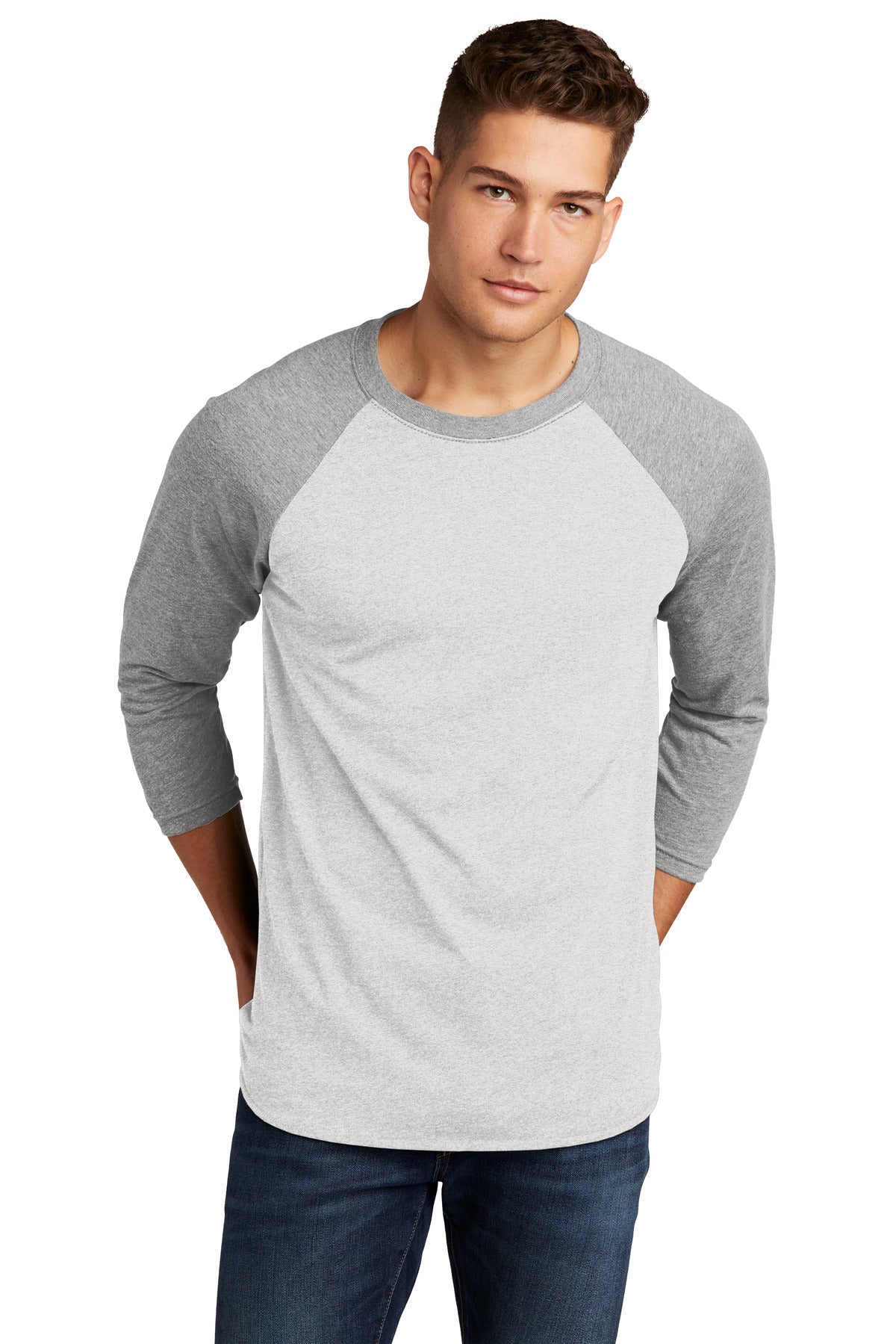 next level apparel ®    adult tri-blend 3/4-sleeve raglan tee. nl6051