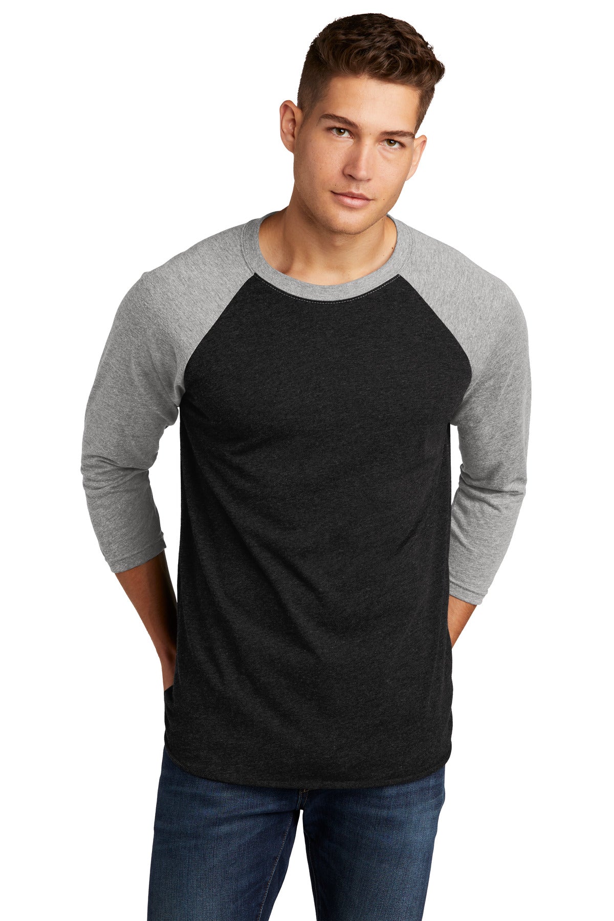 next level apparel ®    adult tri-blend 3/4-sleeve raglan tee. nl6051