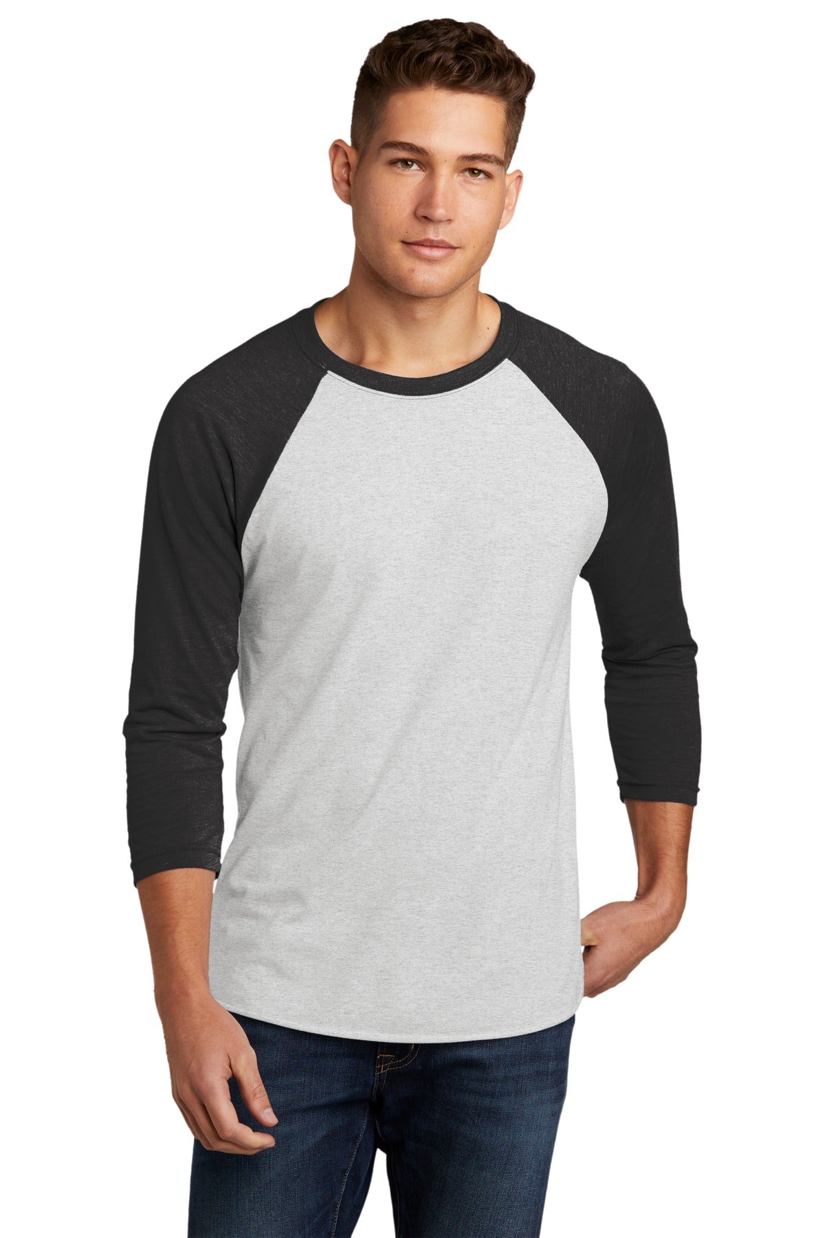 next level apparel ®    adult tri-blend 3/4-sleeve raglan tee. nl6051