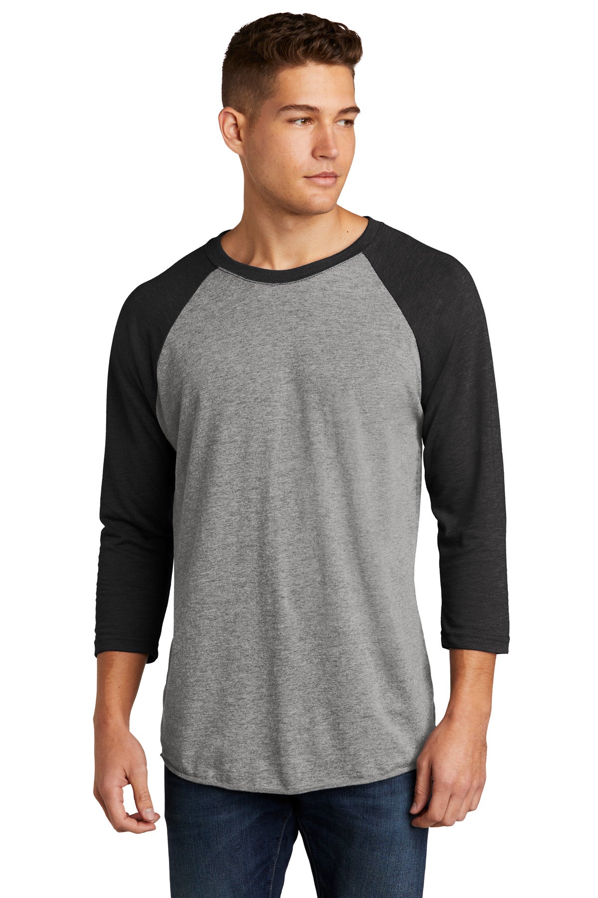 next level apparel ®    adult tri-blend 3/4-sleeve raglan tee. nl6051