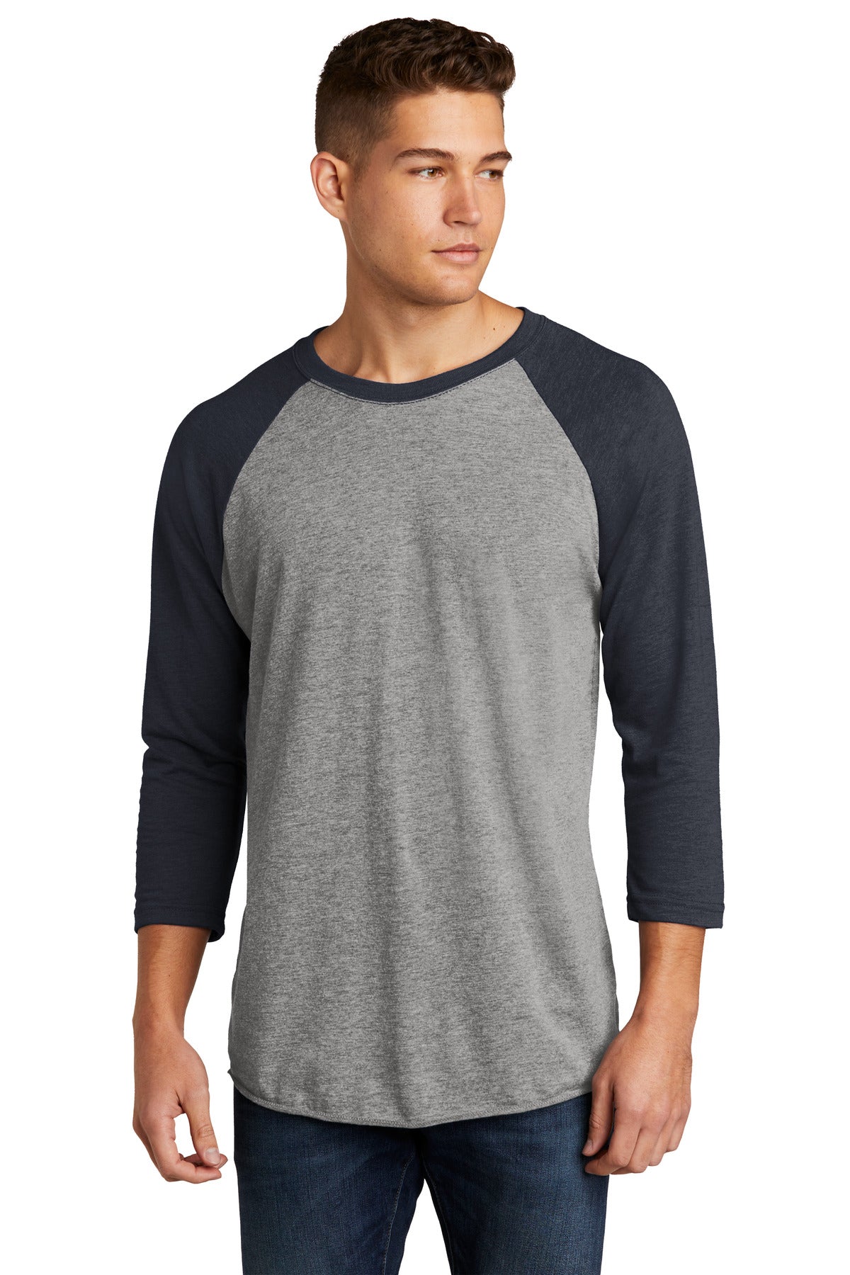 next level apparel ®    adult tri-blend 3/4-sleeve raglan tee. nl6051