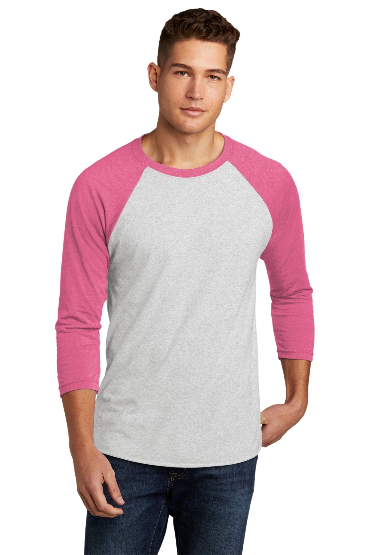 next level apparel ®    adult tri-blend 3/4-sleeve raglan tee. nl6051
