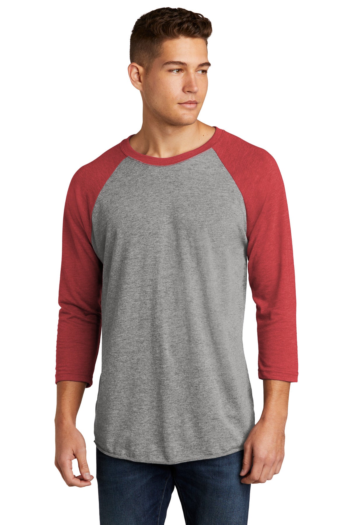 next level apparel ®    adult tri-blend 3/4-sleeve raglan tee. nl6051