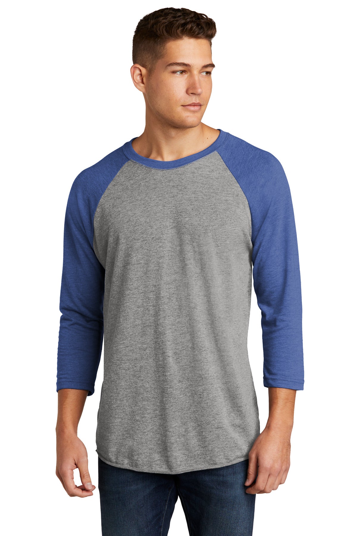next level apparel ®    adult tri-blend 3/4-sleeve raglan tee. nl6051