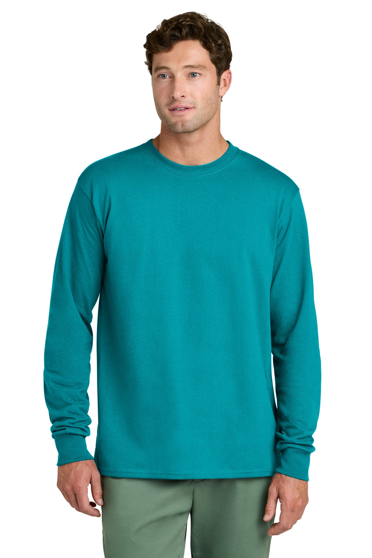port & co ™  long sleeve core cotton tee. pc54ls