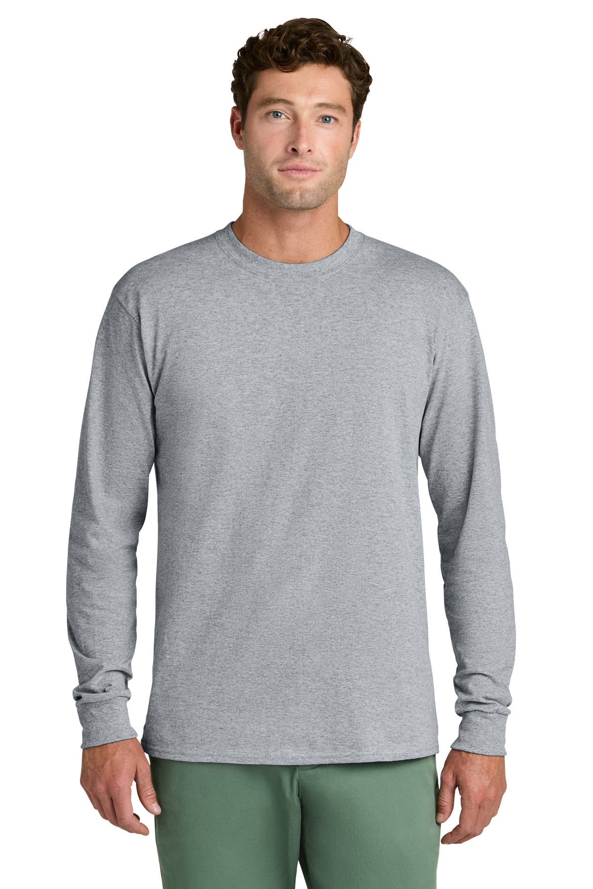 port & co ™  long sleeve core cotton tee. pc54ls