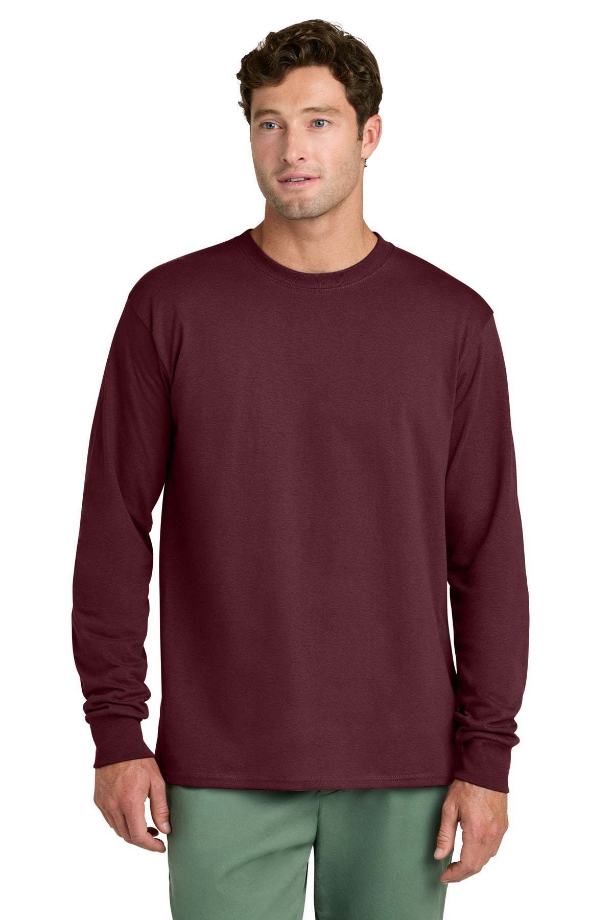 port & co ™  long sleeve core cotton tee. pc54ls