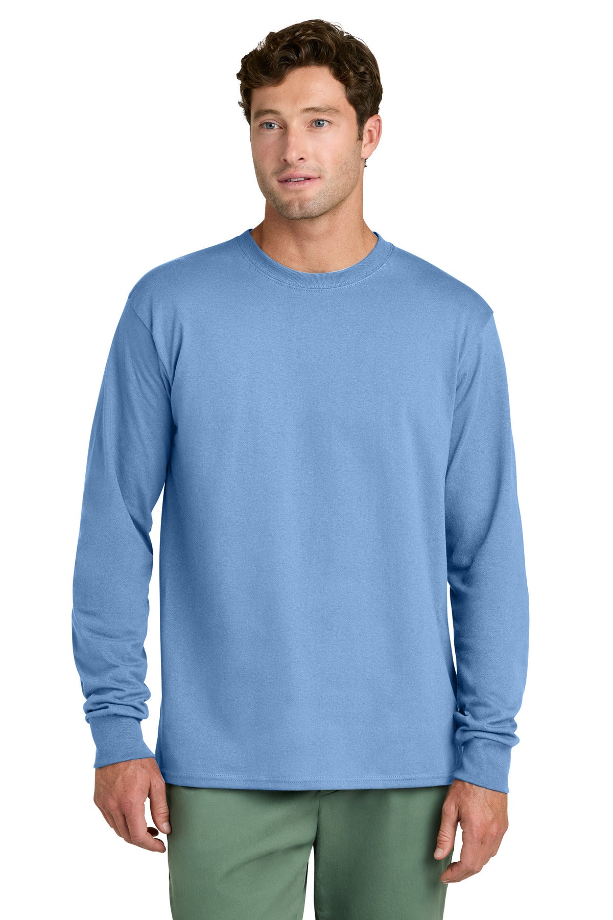 port & co ™  long sleeve core cotton tee. pc54ls