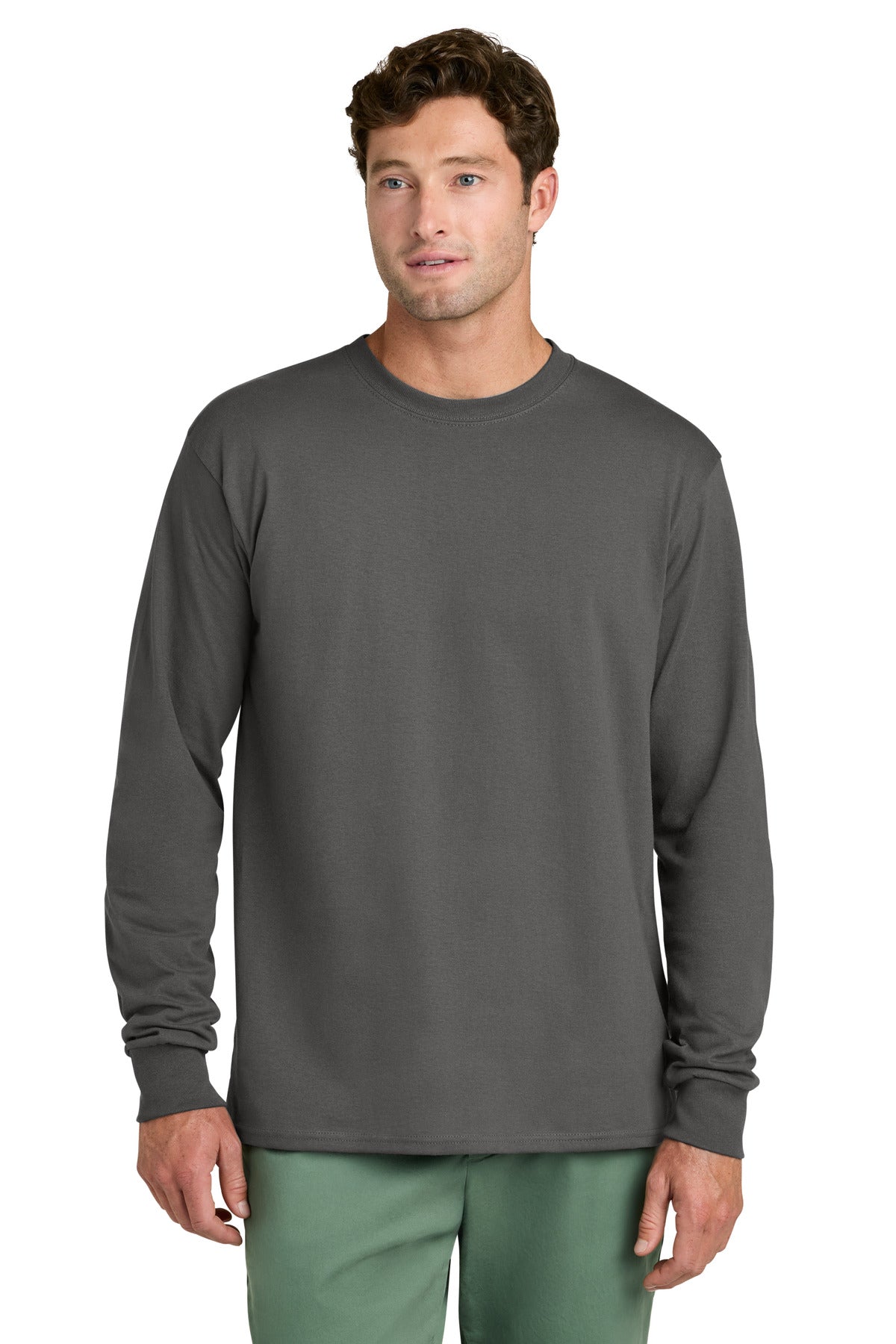 port & co ™  long sleeve core cotton tee. pc54ls