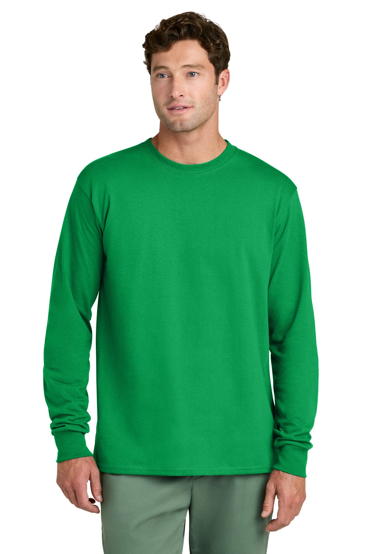 port & co ™  long sleeve core cotton tee. pc54ls