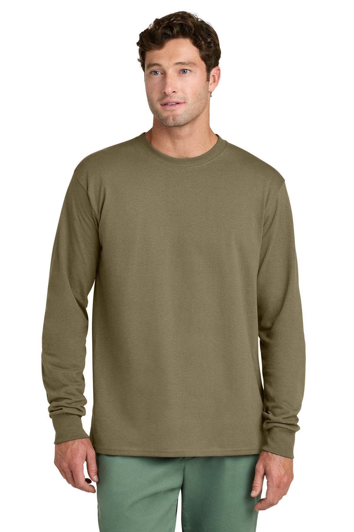 port & co ™  long sleeve core cotton tee. pc54ls