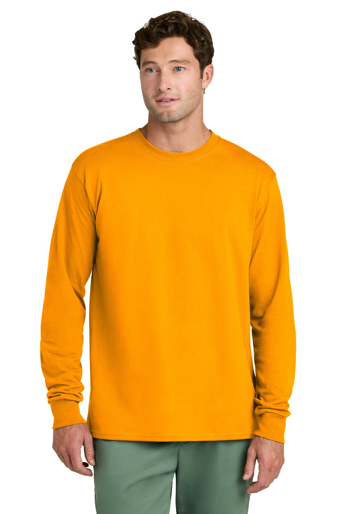 port & co ™  long sleeve core cotton tee. pc54ls
