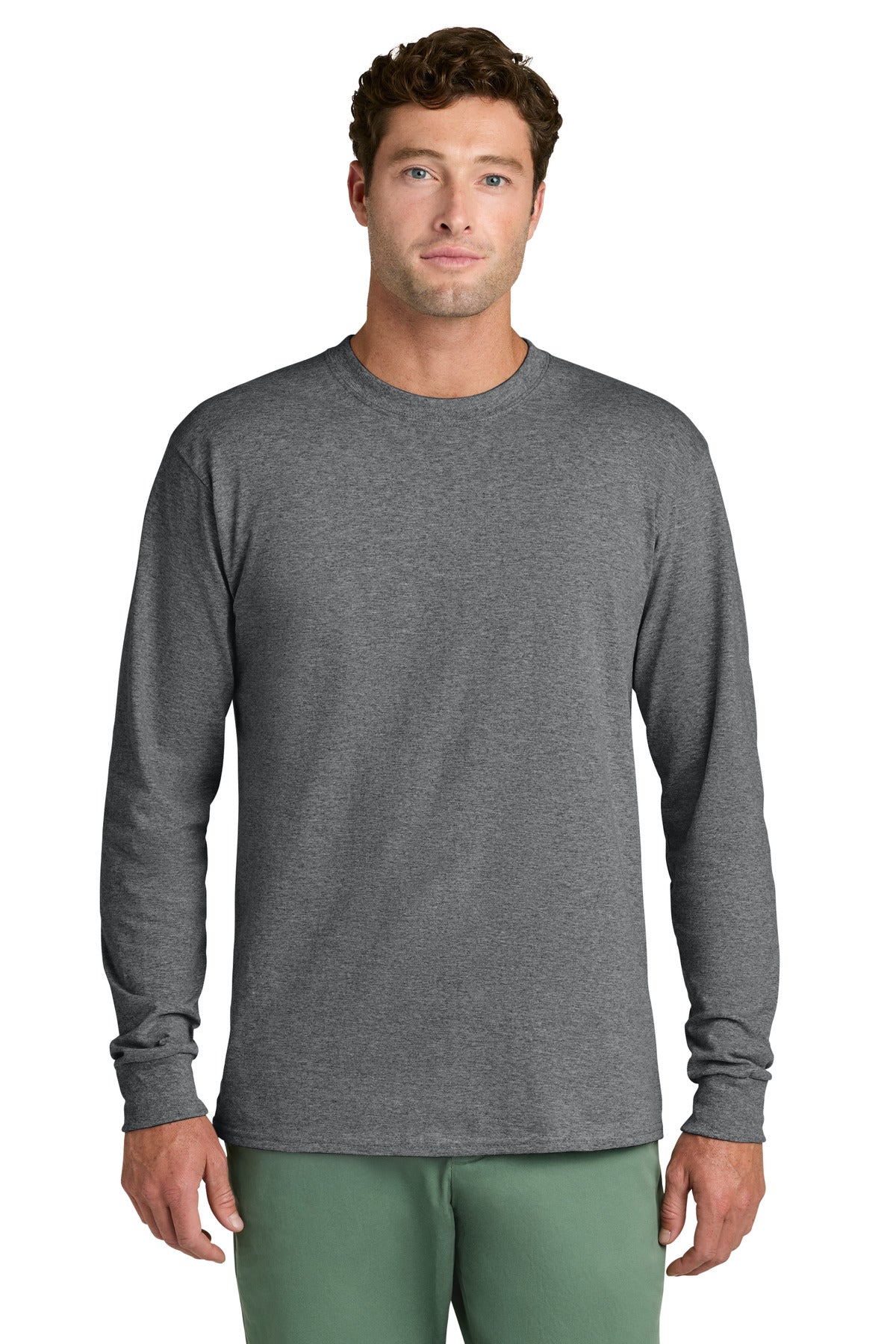 port & co ™  long sleeve core cotton tee. pc54ls