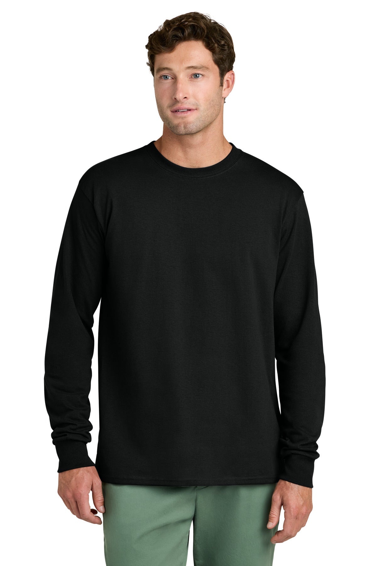port & co ™  long sleeve core cotton tee. pc54ls