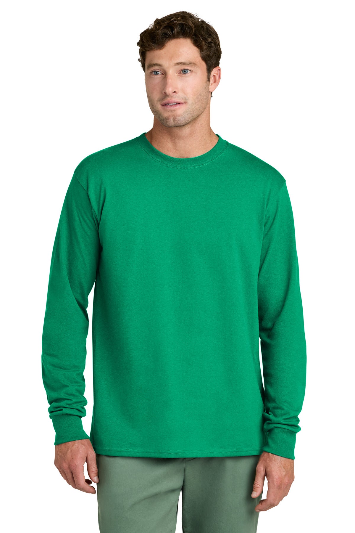 port & co ™  long sleeve core cotton tee. pc54ls