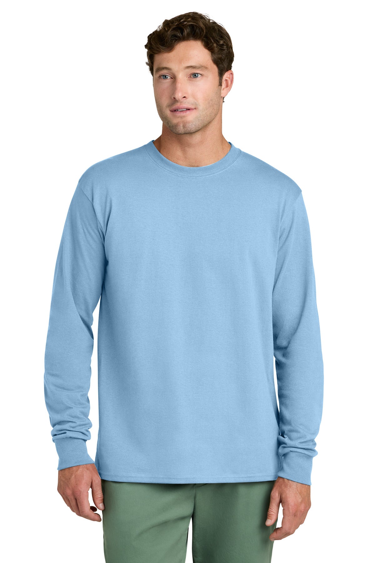 port & co ™  long sleeve core cotton tee. pc54ls