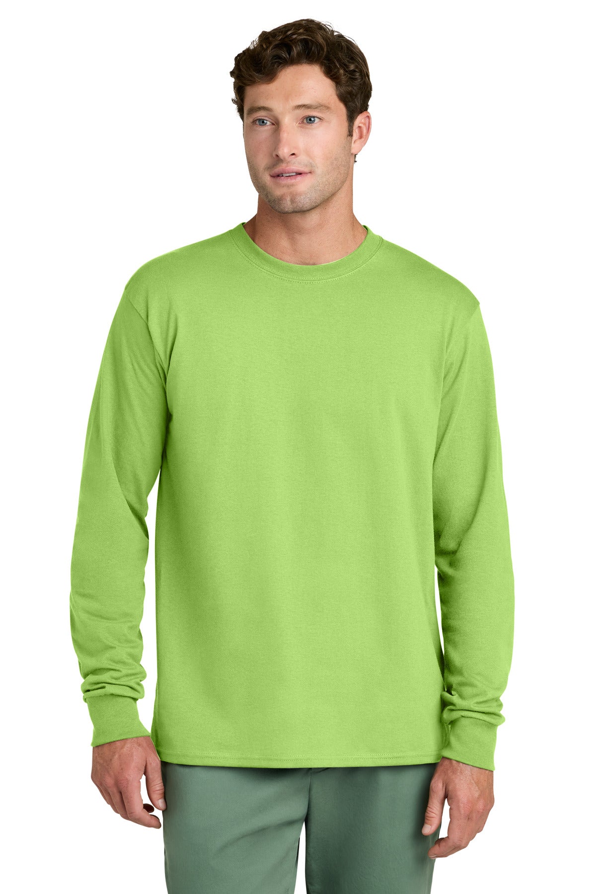 port & co ™  long sleeve core cotton tee. pc54ls