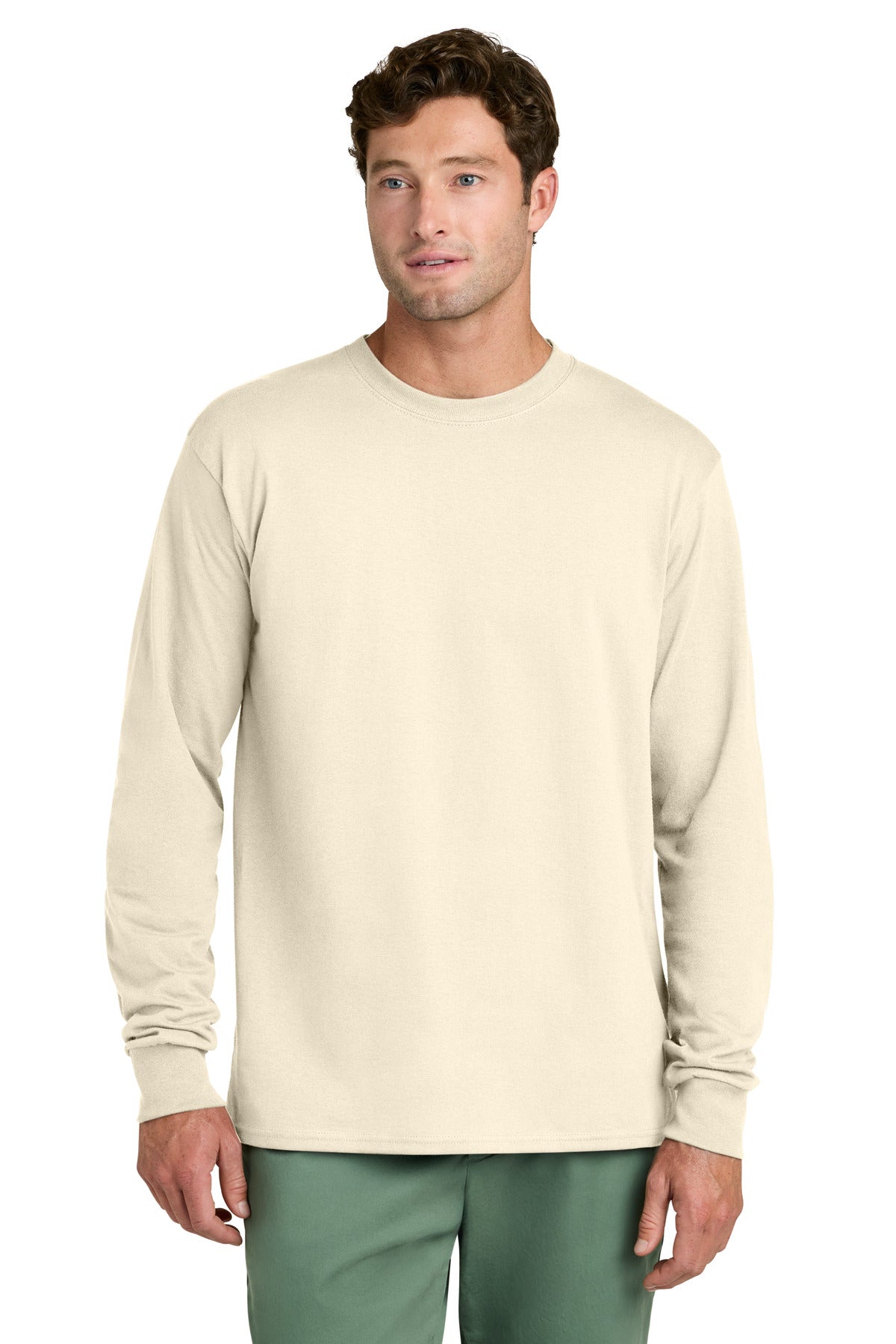 port & co ™  long sleeve core cotton tee. pc54ls