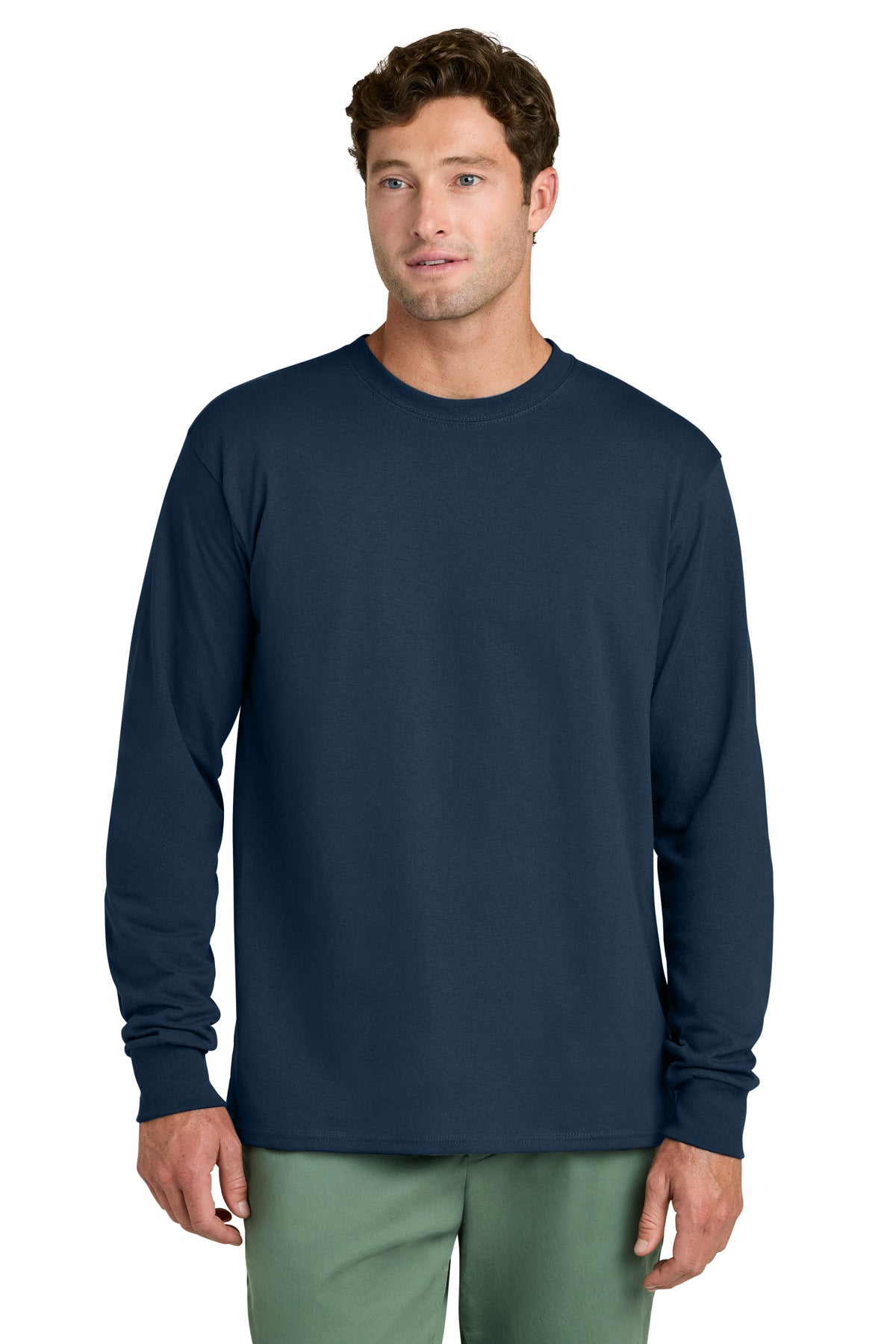 port & co ™  long sleeve core cotton tee. pc54ls
