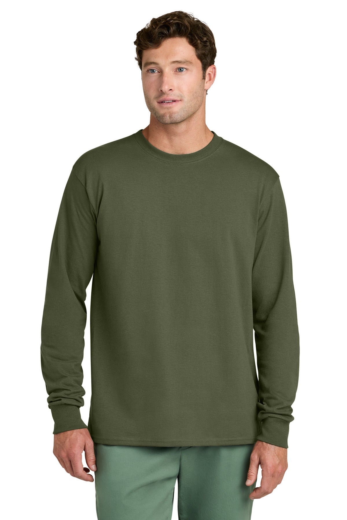 port & co ™  long sleeve core cotton tee. pc54ls